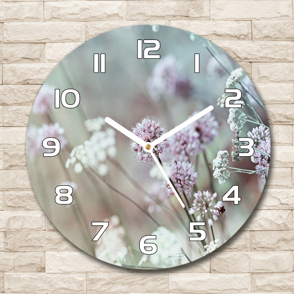 Reloj de cristal redondo Flores silvestres
