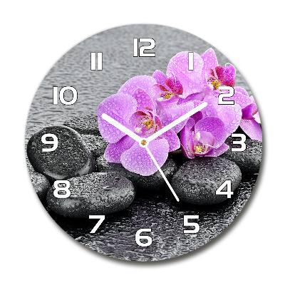 Reloj de pared redondo Piedras de orquídea