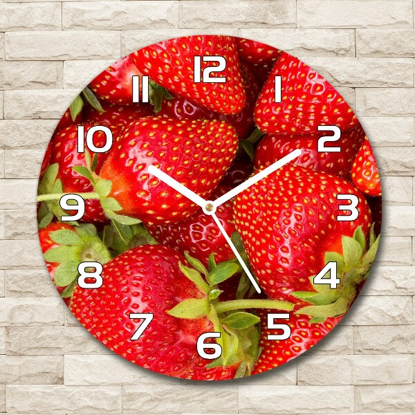 Reloj de cristal redondo Fresas