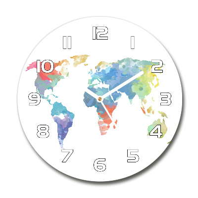 Reloj de cristal redondo Mapa del mundo