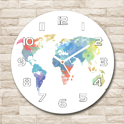 Reloj de cristal redondo Mapa del mundo