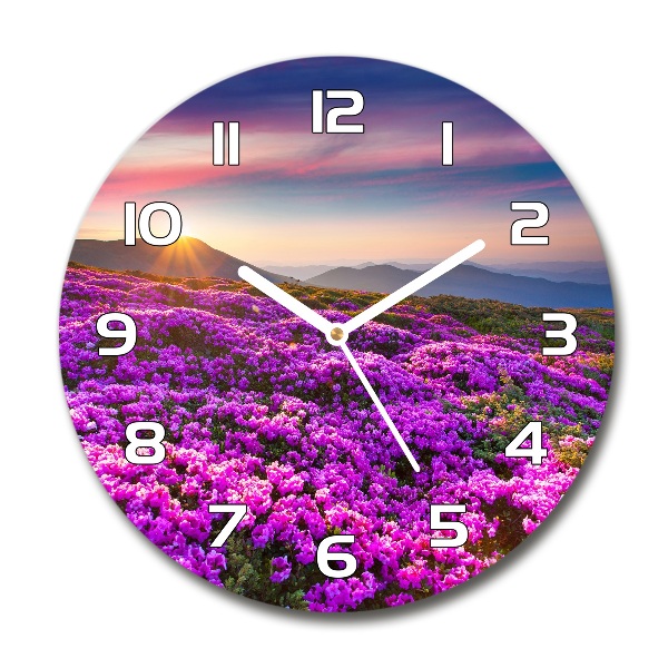 Reloj de pared redondo Flores en las montañas