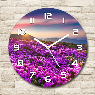 Reloj de pared redondo Flores en las montañas
