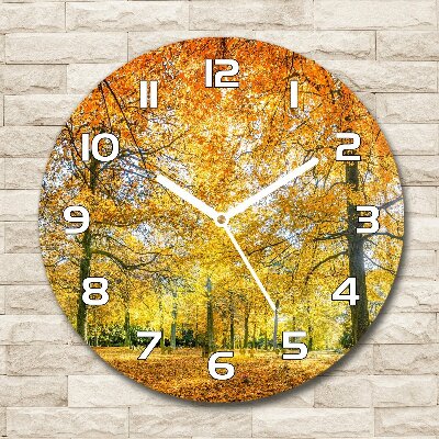Reloj de pared redondo Bosque en otoño