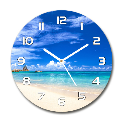 Reloj de cristal redondo Playa tropical