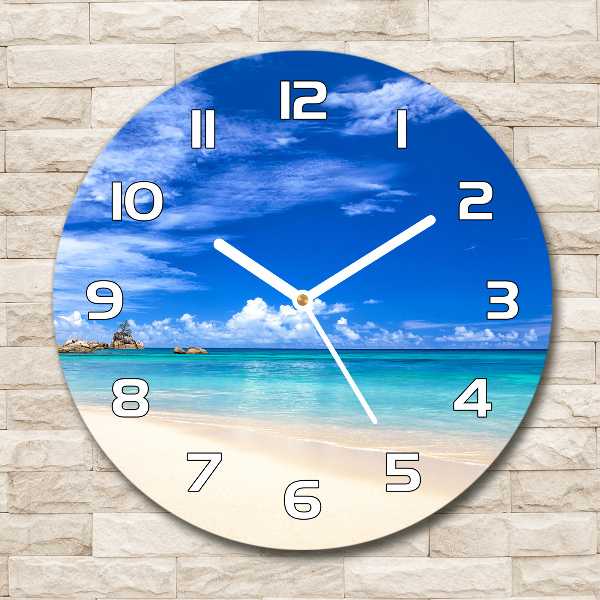 Reloj de cristal redondo Playa tropical