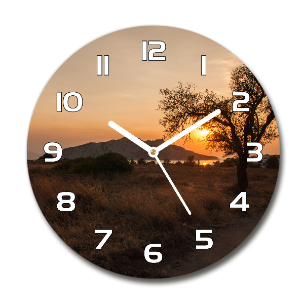 Reloj redondo pared Atardecer