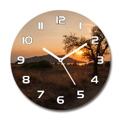 Reloj redondo pared Atardecer