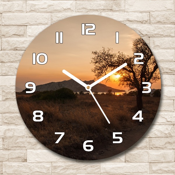 Reloj redondo pared Atardecer