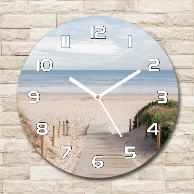 Reloj redondo pared Camino a la playa