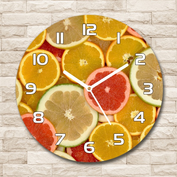 Reloj redondo pared Frutas cítricas