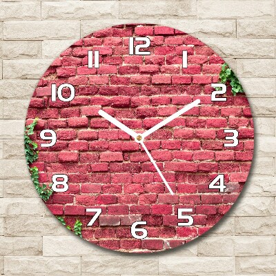 Reloj de cristal redondo Pared de ladrillos