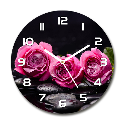 Reloj redondo pared Rosas rosadas