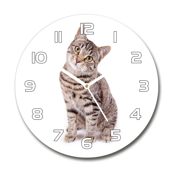 Reloj de pared redondo Gato