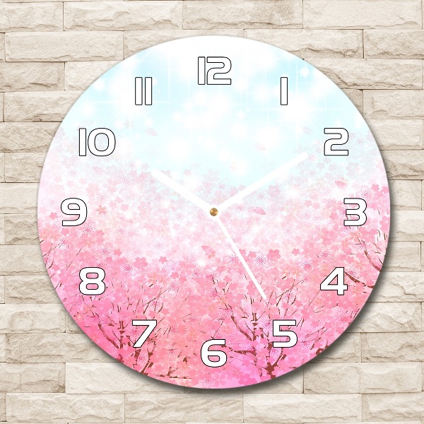 Reloj de pared redondo Flores de cerezo