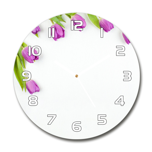 Reloj redondo pared Tulipanes morados