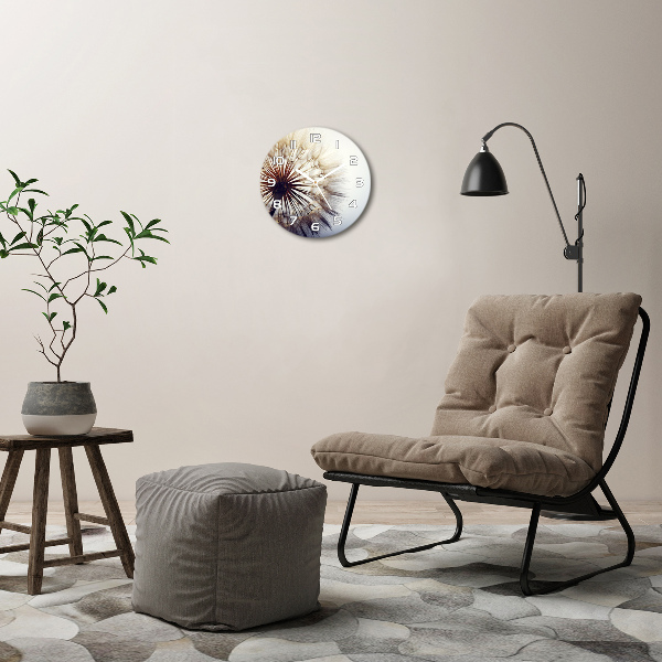 Reloj de cristal redondo Diente de león