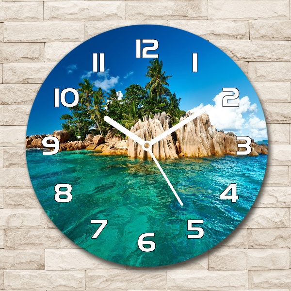 Reloj de pared redondo Isla tropical