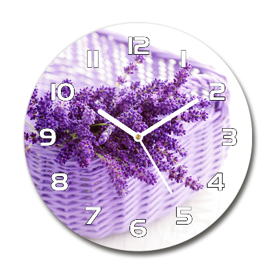 Reloj redondo pared Lavanda en una cesta