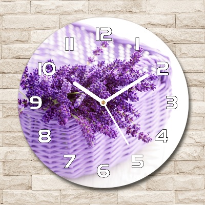 Reloj redondo pared Lavanda en una cesta
