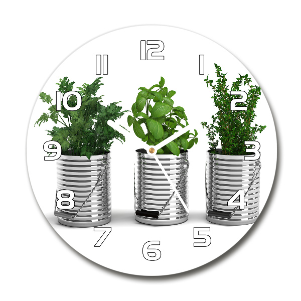 Reloj de pared redondo Plantas aromáticas