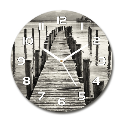 Reloj de pared redondo Muelle de madera