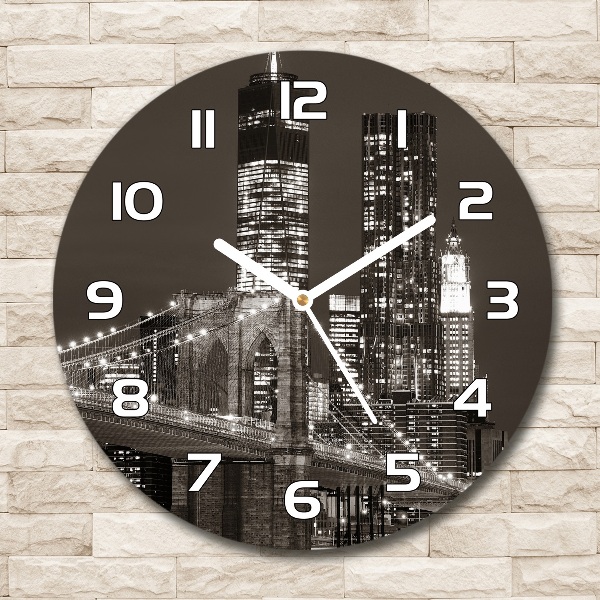 Reloj redondo pared Manhattan Nueva York