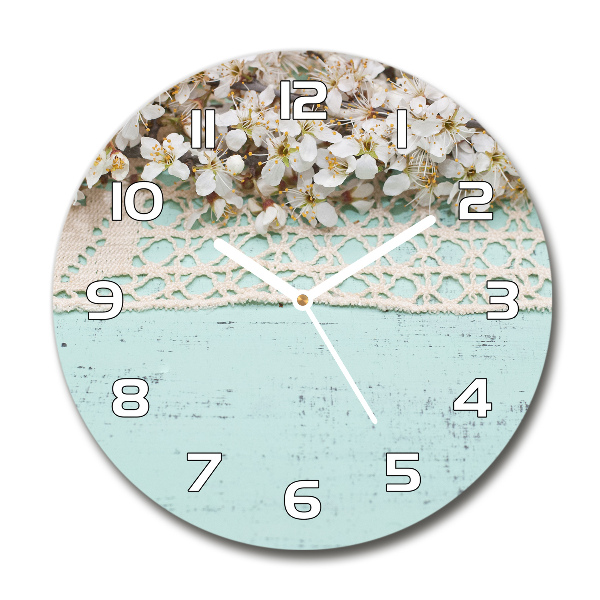 Reloj de cristal redondo Flores de cerezo