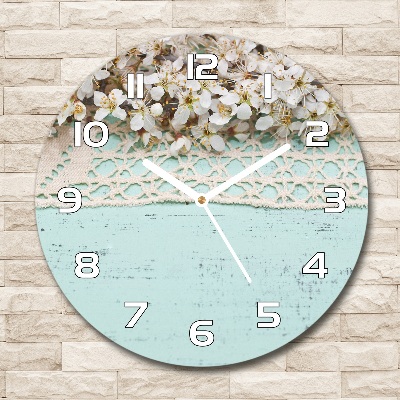 Reloj de cristal redondo Flores de cerezo