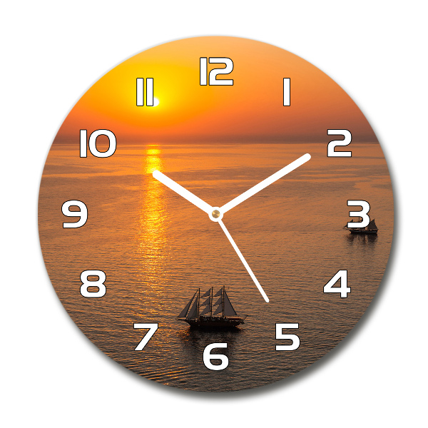 Reloj redondo pared Mar al atardecer