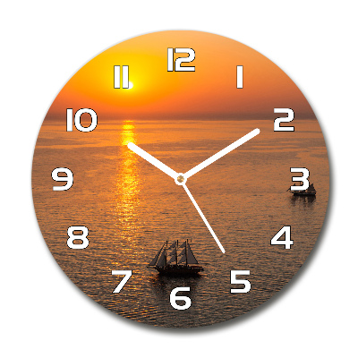 Reloj redondo pared Mar al atardecer