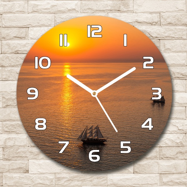 Reloj redondo pared Mar al atardecer