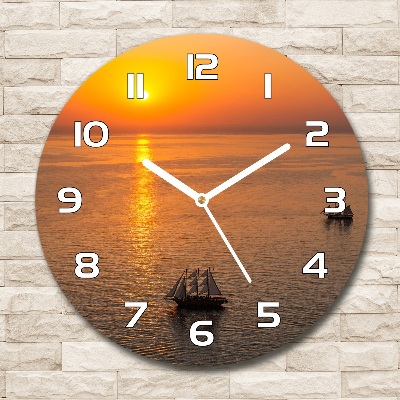 Reloj redondo pared Mar al atardecer