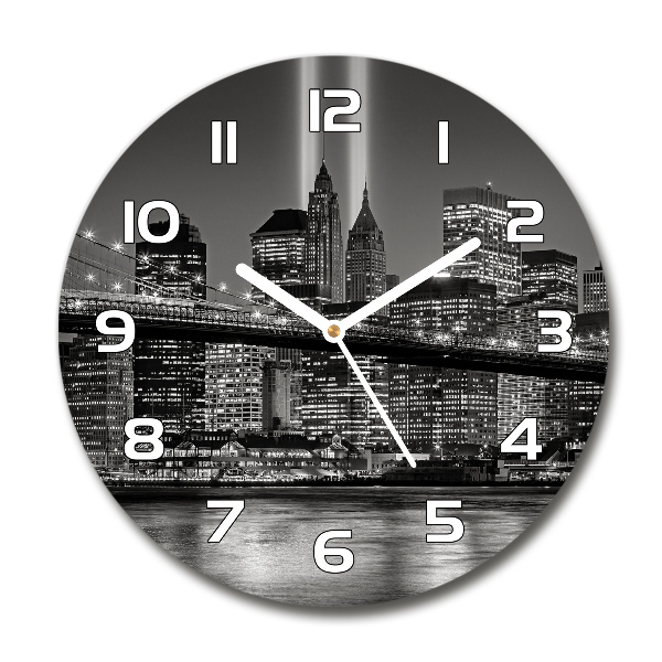 Reloj de cristal redondo Manhattan Nueva York