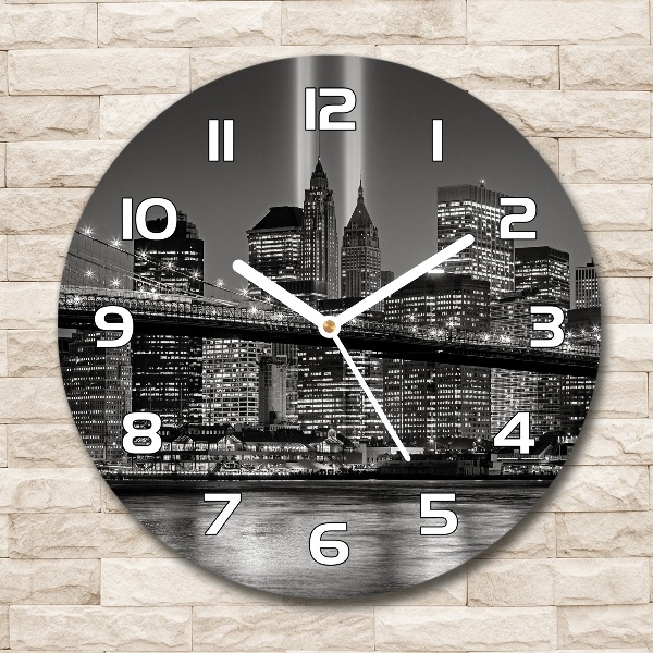 Reloj de cristal redondo Manhattan Nueva York