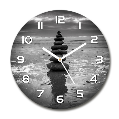 Reloj de pared redondo Piedras de equilibrio