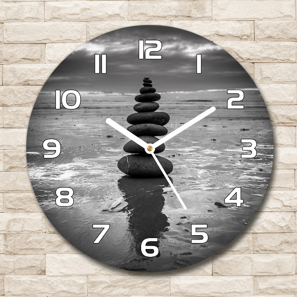 Reloj de pared redondo Piedras de equilibrio