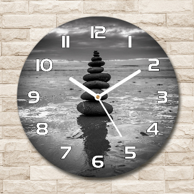 Reloj de pared redondo Piedras de equilibrio