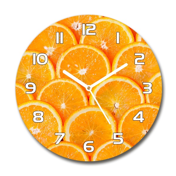 Reloj de cristal redondo Rodajas de naranja