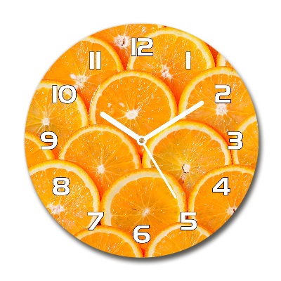 Reloj de cristal redondo Rodajas de naranja