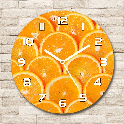 Reloj de cristal redondo Rodajas de naranja