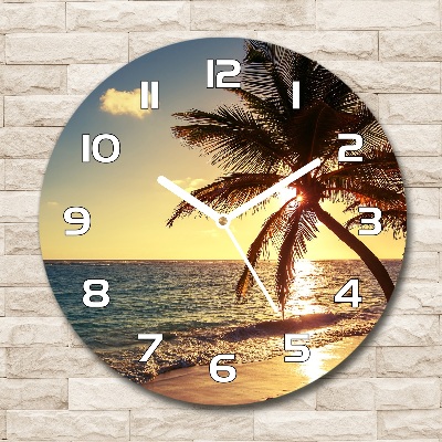 Reloj de pared redondo Playa tropical