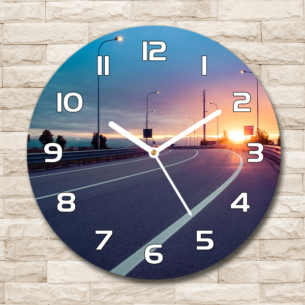 Reloj de cristal redondo Carretera