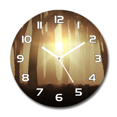 Reloj redondo pared Niebla en el bosque