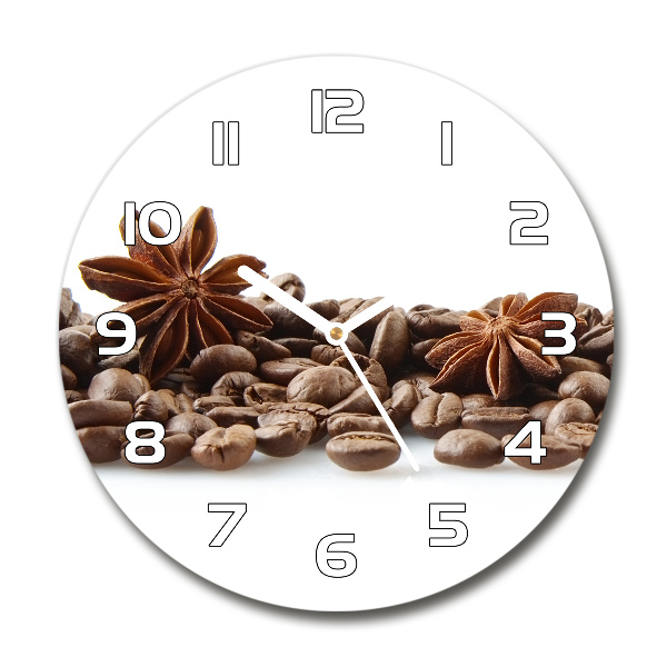 Reloj de pared redondo Granos de café con canela