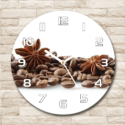 Reloj de pared redondo Granos de café con canela
