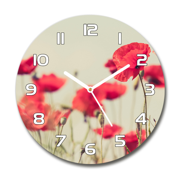 Reloj de pared redondo Amapolas de campo