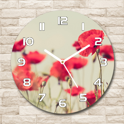 Reloj de pared redondo Amapolas de campo