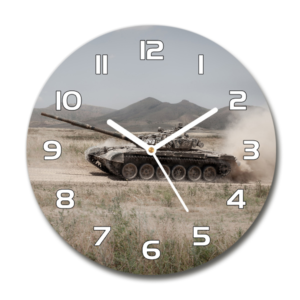 Reloj de pared redondo Tanque en el desierto