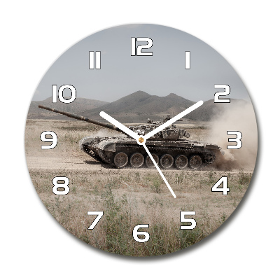Reloj de pared redondo Tanque en el desierto